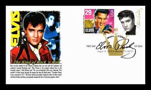 US COVER ELVIS PRESLEY MUSIC ICONS FIRST DAY ISSUE COMBO PANDA CACHET