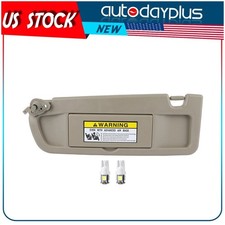 Driver Left WARM GRAY Sun Visor For 2006-2011 Honda Civic W/ Mirror Lights Free