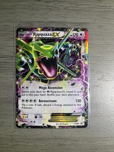 Pokémon Rayquaza EX LP Jumbo Holo Black Star Promo Card XY66 LP