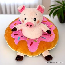Ollie Oinker the Pig Plushie, Adorable 12" Donut Ring Stuffed Animal for Kids’ G