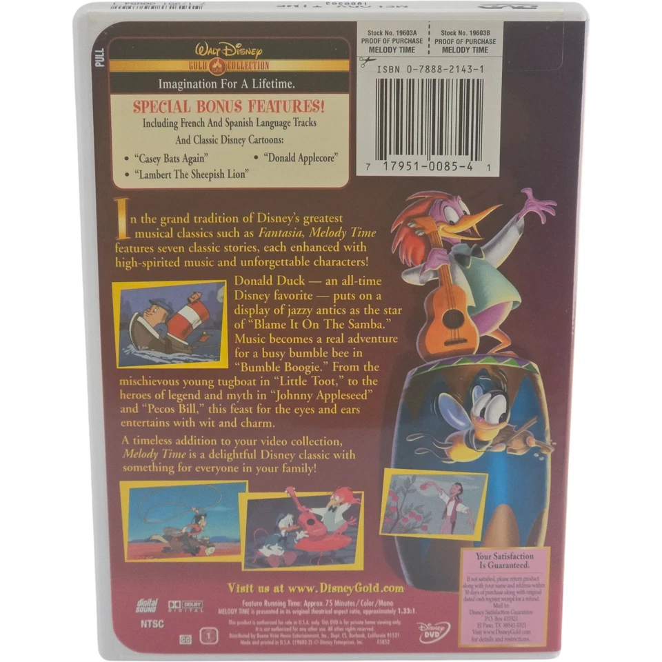 Melody Time DVD Walt Disney Gold Classic Collection Area 1 US Import - Image 3 of 4