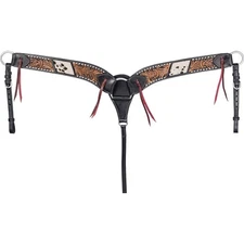 Western Stampede Breastcollar - Two Tone Leather - Hair on Hair