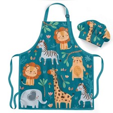 Kids Apron With Chefs Hat Set Kitchen Cooking Baking Painting Gift Costume