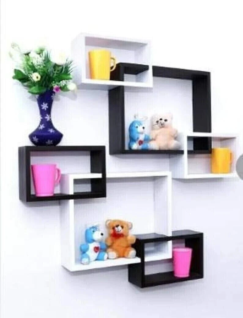 Living Decorative finish Lot of 6 Wall Mounted Shelf Rack Storage for Home