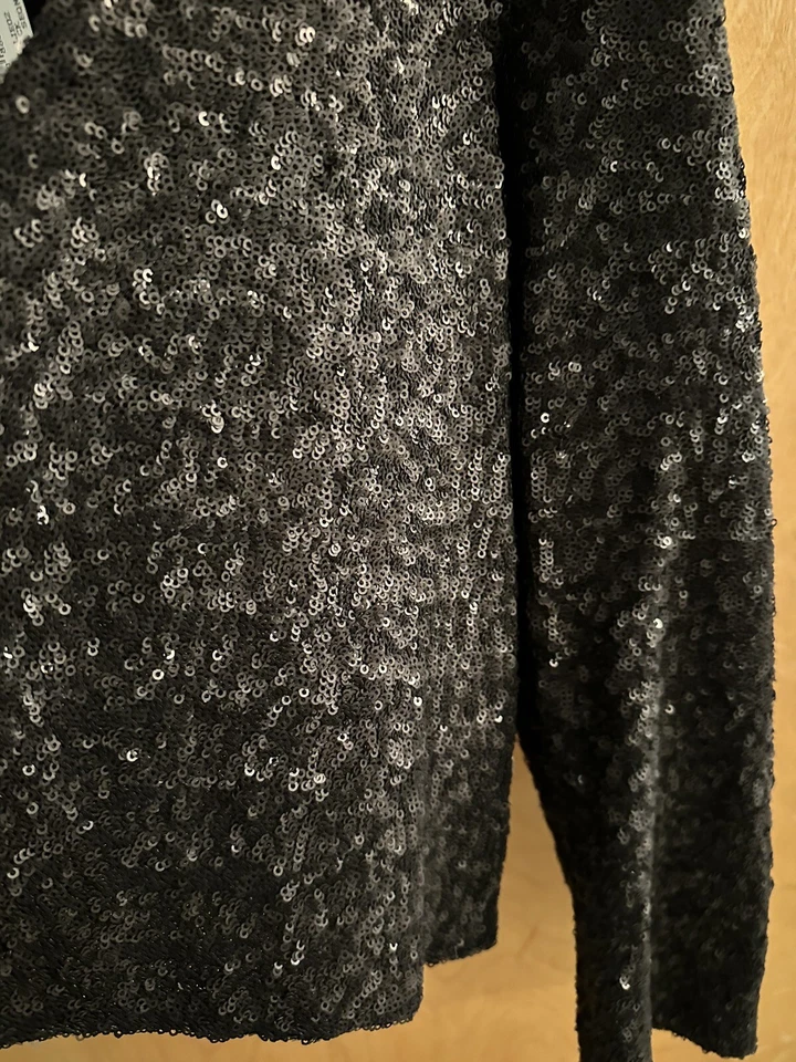 $190 Chaqueta Recortada con Cuentas/Lentejuelas Metálica Marca Terciopelo Fiesta Vacaciones Nueva con Etiquetas Talla S Foto 4 de 4