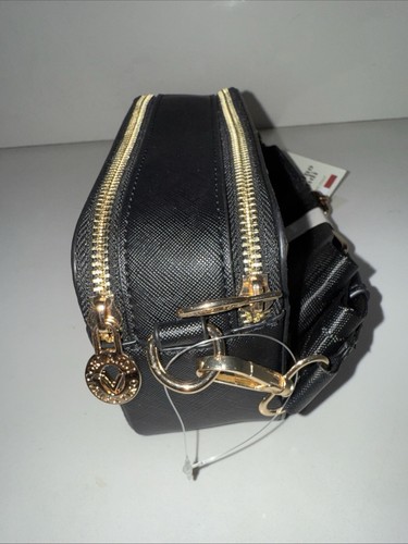 NEW Valentino Orlandi Crossbody Camera Bag Purse Black Gold Hardware - 第 4/8 張圖片