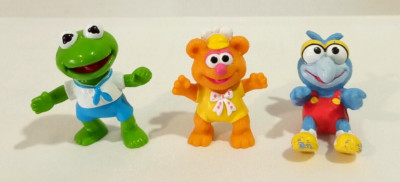 1986 HA! Muppet Babies Kermit Fozzie Gonzo 2 In PVC Figures Toys Cake Toppers