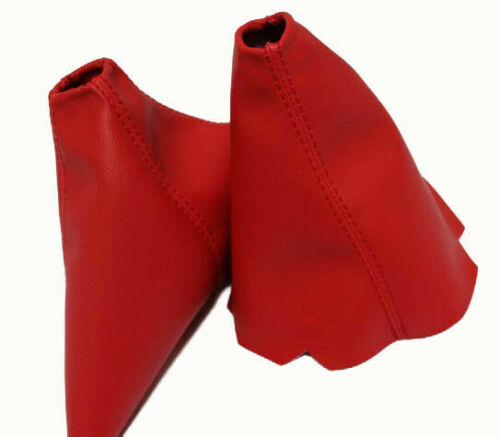 Fits 05-13 Corvette C6 Real Leather Manual Shift & EBrake Boot SET Red - Afbeelding 1 van 5