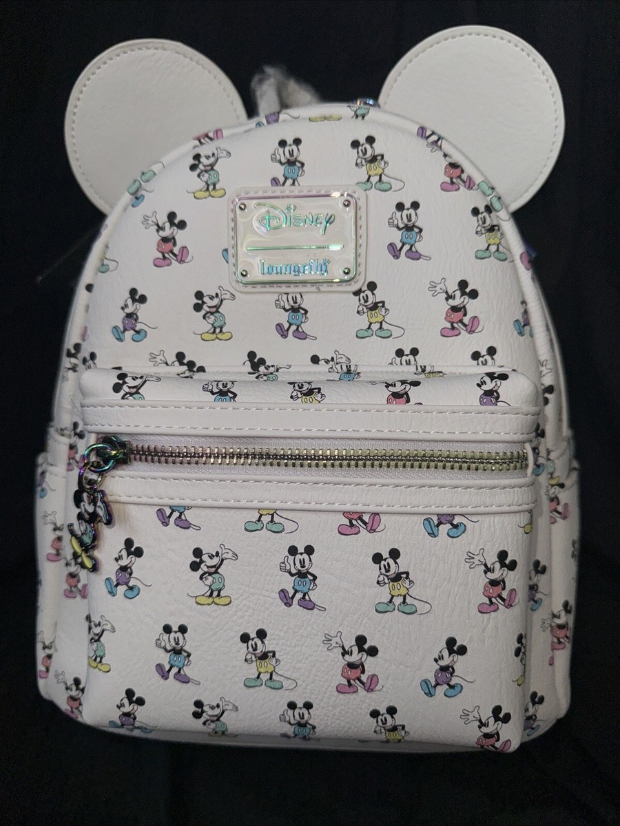 Loungefly Pastel Rainbow Mickey Mouse Mickey & Friends Rainbow Stripes Convertible Mini Backpack  main image 4