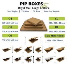 Large Letter Royal Mail PIP Cardboard Postal Boxes C4 C5 C6 C7 DL FSC Certified