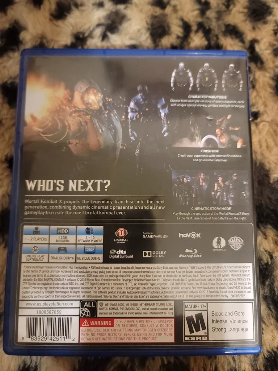 Mortal Kombat X - PlayStation 4 Brand New PS4 Games Arcade Fighting Video  Game 883929425112 