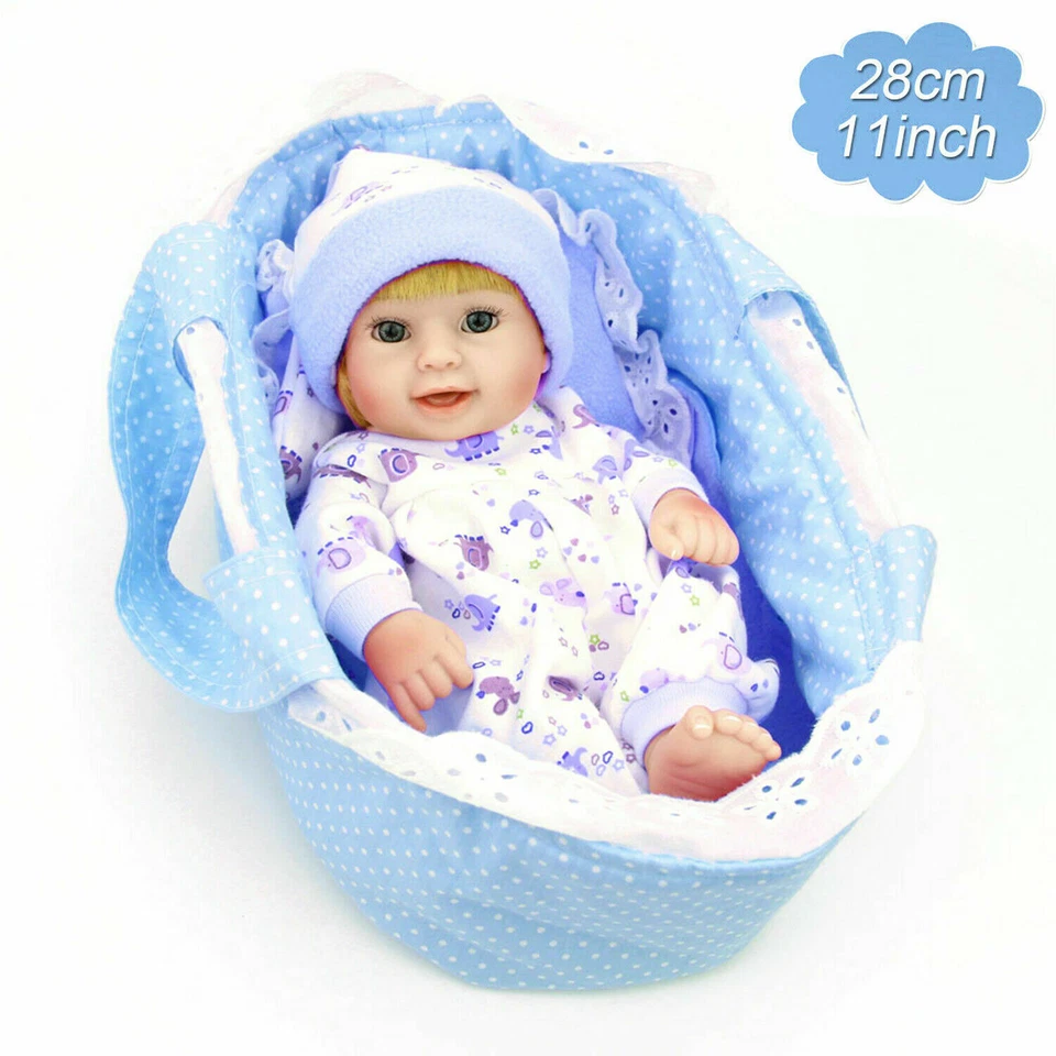 Silicone Reborn Baby Dolls Full Body Soft Vinyl Realistic Newborn Boy Doll Gift - Image 4 of 4