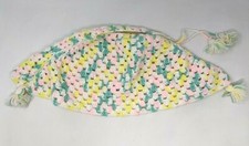 VTG Handmade Crochet Knit Pastel Baby Child Toddler Doll Poncho Wrap Shawl CD21
