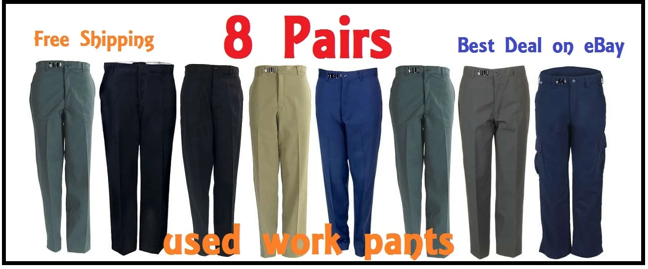 8 Uniform Work Pants Cintas, Aramark, Dickies, Redkap USED –8Pairs FREE Shipping