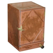 ANTIQUE COPPER FRIDGE IDEAL COOL BEDSIDE OR SIDE END LAMP WINE TABLE MUST SEE!!!