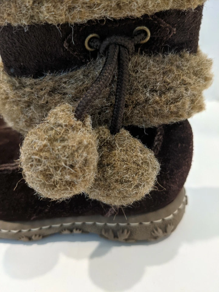 Botas de cuero marrón bajo pompones tostados niño pequeño talla 5 Isabel 6311-211 Foto 4 de 4