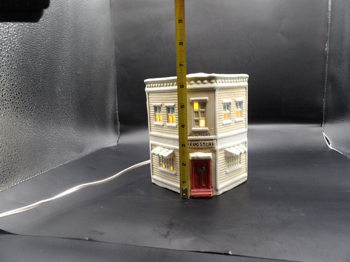 Vintage Winter Valley Cottages Porcelain Lighted House Walgreens Drug Store - Picture 8 of 12