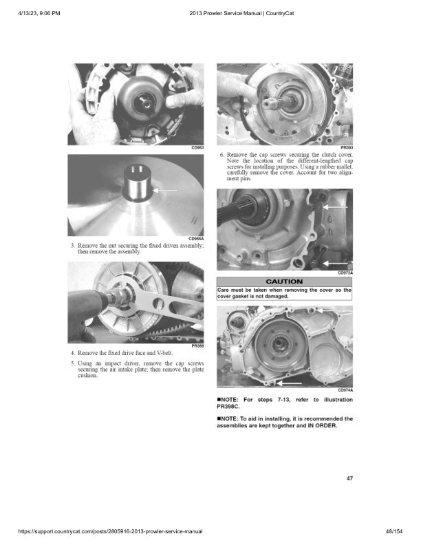 Manual de servicio Arctic Cat Prowler HDX | 2013 | CD ENVIADO O USB Foto 4 de 4