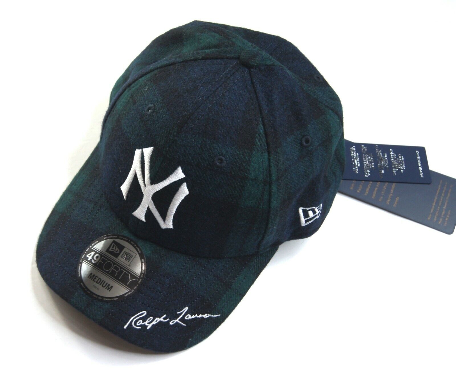 POLO RALPH LAUREN x MLB Yankees NY Blackwatch Plaid Cap Limited Edition sz  M NWT