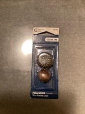 36 in. Walnut and Antique Brass Wood Ball Pull Chain for Ceiling Fans and Lights