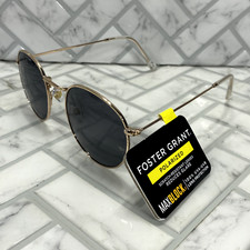 NWT Foster Grant Sunglasses FG MP 20 14 710 MCV Polarized Gold Round Frames