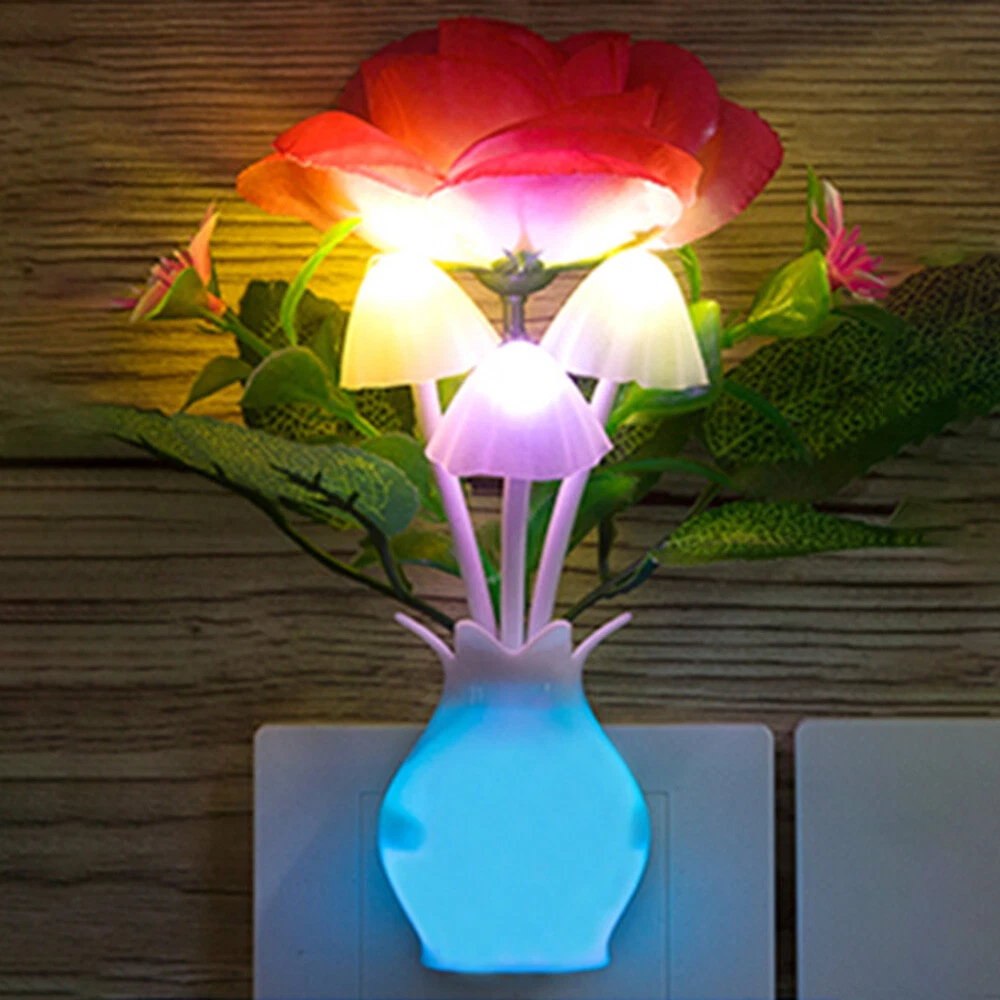Cute Colorful Rainbow Color Mushroom LED Nightlight Energy Saving