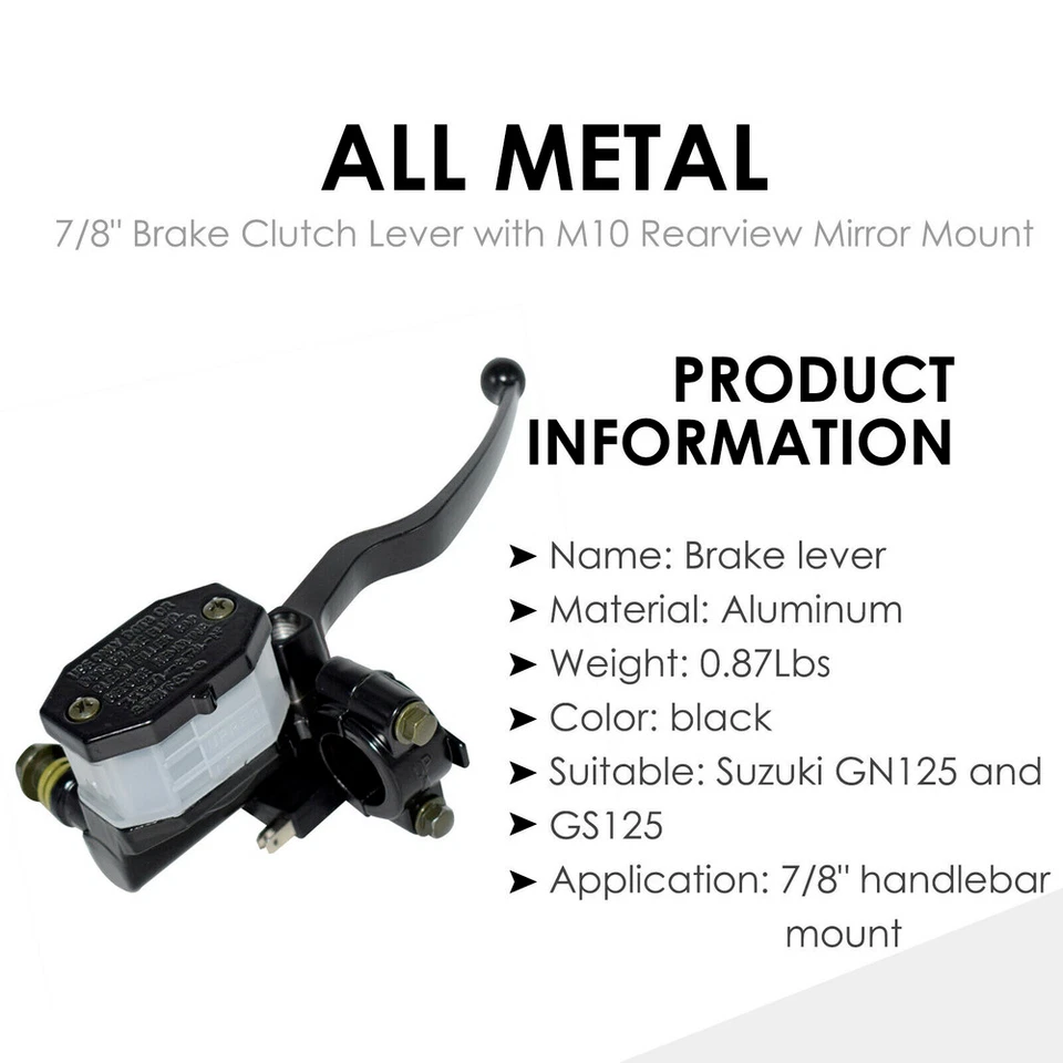 7/8" Motorcycle Front Right Brake Clutch Levers Master Cylinder Reservoir Lever - Image 3 of 4