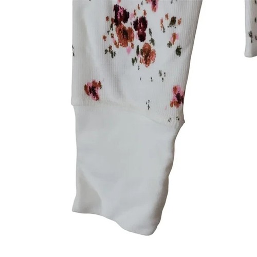 ABOUND Ikat Cluster Womens S Ivory Floral Print Long Sleeve Thermal Top - Picture 6 of 8
