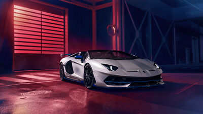 Anime lamborghini aventador roadster supercars vehicle Play Gaming Mat Desk