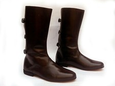 MEDIEVAL LEATHER BOOTS RENAISSANCE FOOTWEAR VIKING SHOE MENS BROWN LONG SHOE new