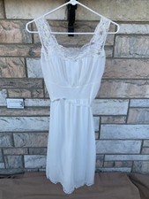 VTG Fruit Of The Loom Night Gown sz 34 Ivory Nylon Negligee Nightie womens