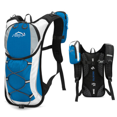 INOXTO Trinkrucksack 18 L Mit 2 L Wasserblase – Für Wandern, Radfahren, Laufen, Schwarz/grau