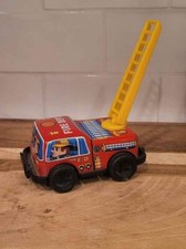VINTAGE 1950's JAPAN TIN LITHO FIRE DEPARTMENT LADDER truck FRICTION TOY