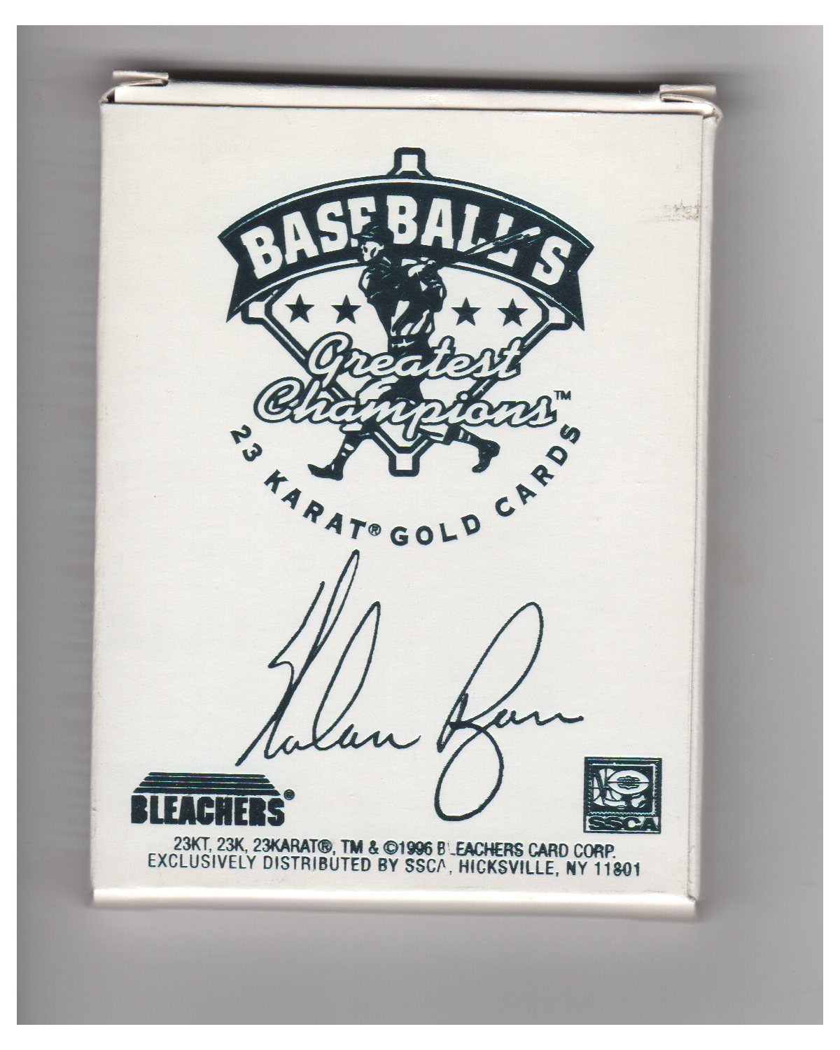 1996 Bleachers Nolan Ryan 23 Karat Gold Baseball Greatest Champions