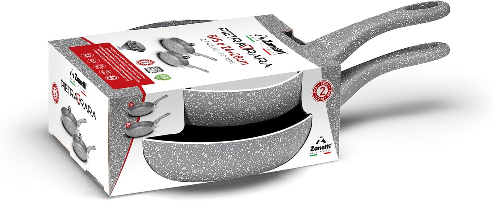Eleganza in Cucina: Set 2 Padelle Zanetti Pietra Rara Grigio Pietra