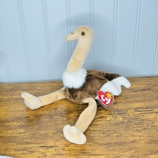 TY Beanie Baby STRETCH the Ostrich 12  with tag 1997 with Errors