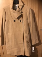 Ladys Larry Levine Heavy Designer Camel Coat Size Medium