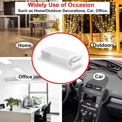 Multi Cords Holder for Home, Office Self Adhesive Cable Ties Management Clips - 第 11/32 張圖片
