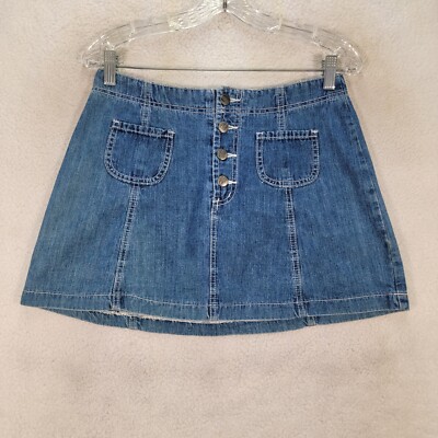 Denim Micro Mini Skirt 80s Vtg Tag Rag Womens Skirt Size Blue