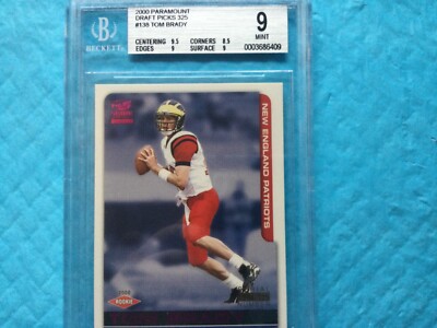 2000 Paramount Draft Picks #138 Tom Brady BGS 9 SN# 294/325