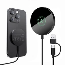 15W Magnetic Wireless Charger Fast Charging Pad For Apple iPhone 16 15 14 13 12