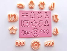 Christmas Mini Stud Maxi Set of 11 Polymer Clay Cutters | Rudolph Tree Wreath Ho