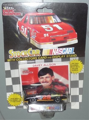DAVEY ALLISON #28 Racing Champions NASCAR 1/64 Stock Car w Card 1992 READ