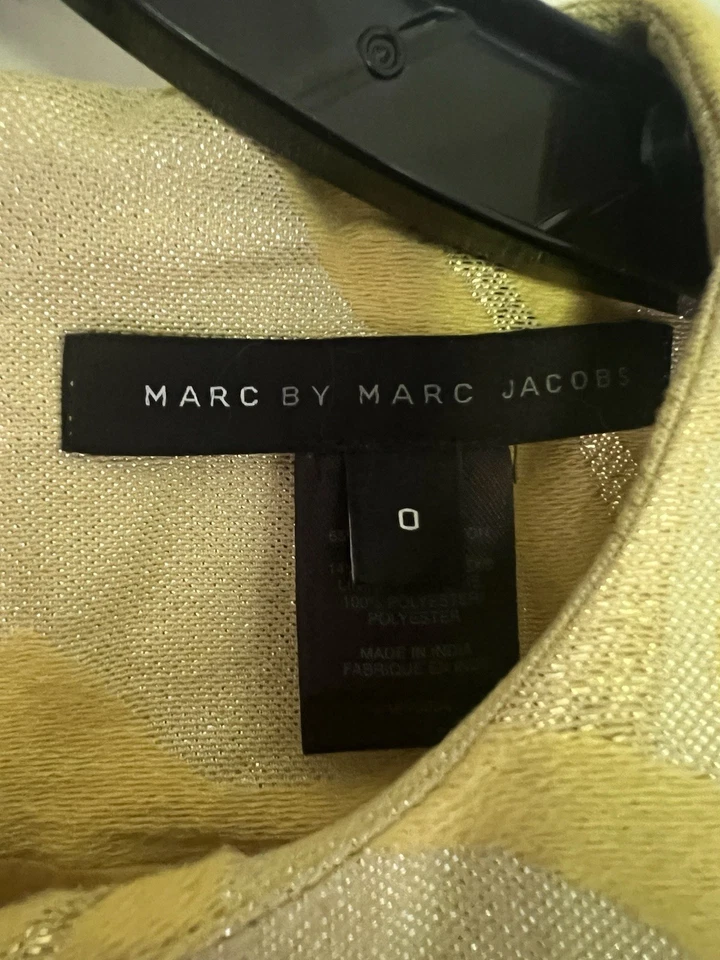 Vestido de seda Marc by Marc Jacobs 0 Y2K Babydoll bordado Dk amarelo manteiga algodão - Imagem 3 de 4