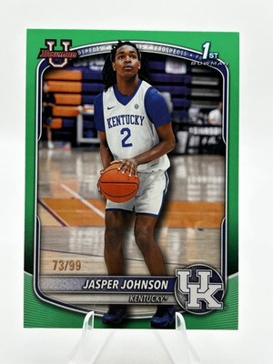 Jasper Johnson 2025-26 Bowman Basketball BPP-6 n Green Border /99 Kentucky