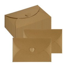 24 Pcs 6.9"x4.3" Gift Envelopes Cute Cards Holder with Heart Clasp Bronze