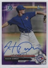 2017 Bowman Draft Chrome Pick Purple Refractor 107/250 Hagen Danner Auto b4a