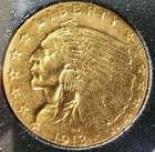 US 1913 Gold $2 1/2 Dollars Indian Head Circulated