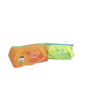 Trader Joes Mini Insulated Tote Bag Palm Green and Orange Crush | Set of 2 | NWT