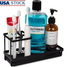 Toothbrush Holder Set Multi Compartment Easy to Clean Freestanding Organizer New